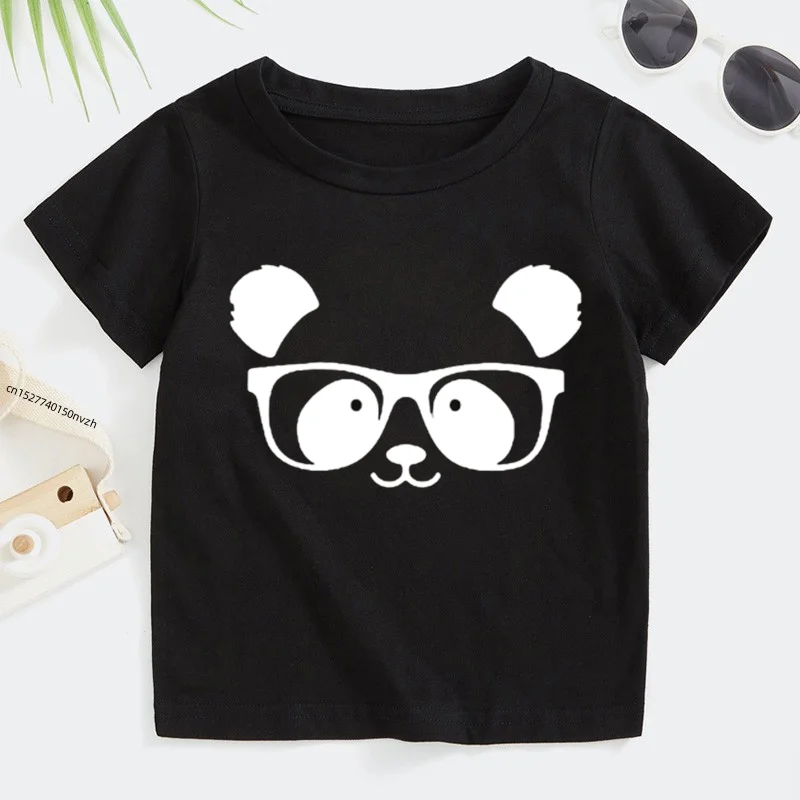 

Panda Print Kids Tshirt Boy Girl Double Dolphin T Shirt For Children Clothes Short Sleeve Funny Top Tees