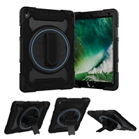 new hand strap swivel type multi angel elastic recovery bracket type a armor protective tablet case for ipad pro 10 5ipad air 3