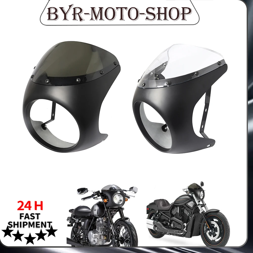 Мотоциклетная универсальная фара Cafe Racer 7 дюймов обтекатель руля комплекты