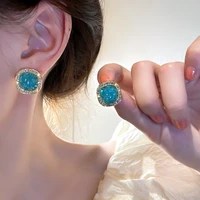 modoma luxury crystal zircon piercing earrings for women 2022 korean fashion engagement jewelry elegant wedding hoop earrings