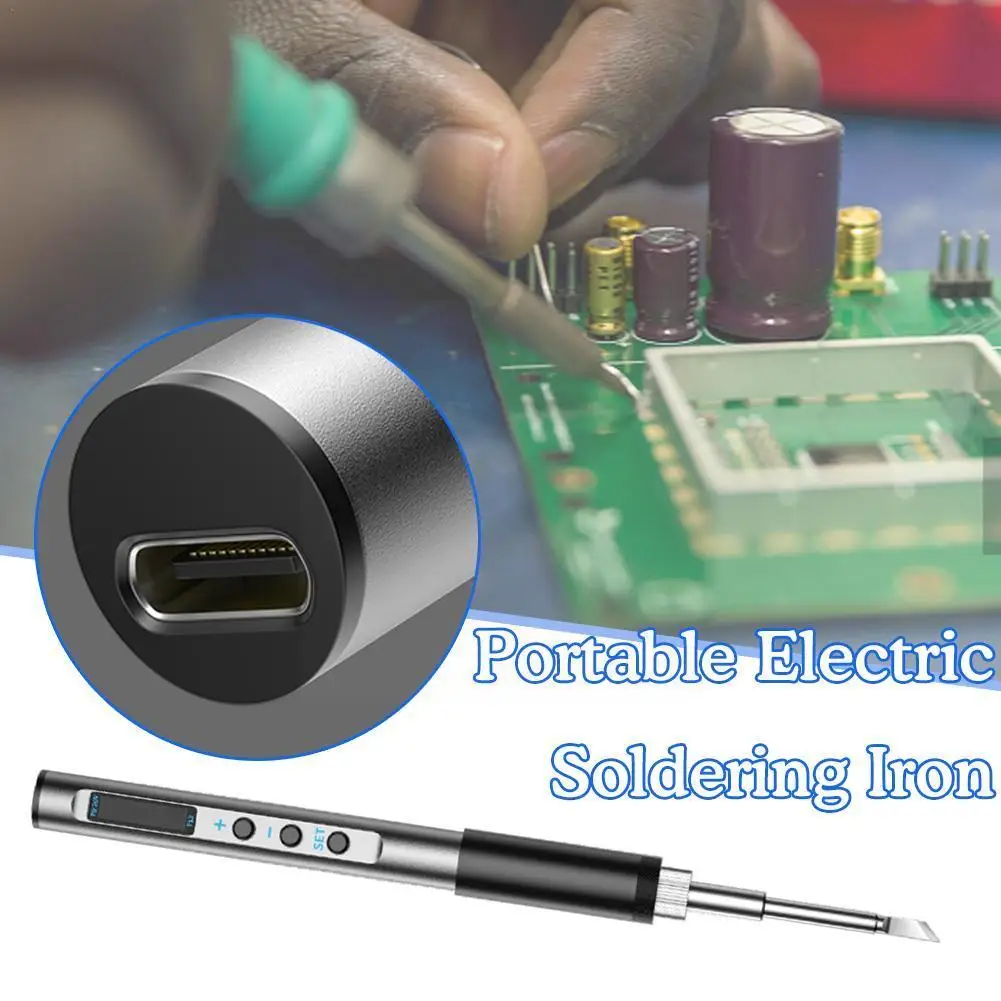 

Электрический паяльник T12 PD 65 Вт с OLED дисплеем OLED корпус ЧПУ Регулируемая температура сварки металла Type-C станция P1V0