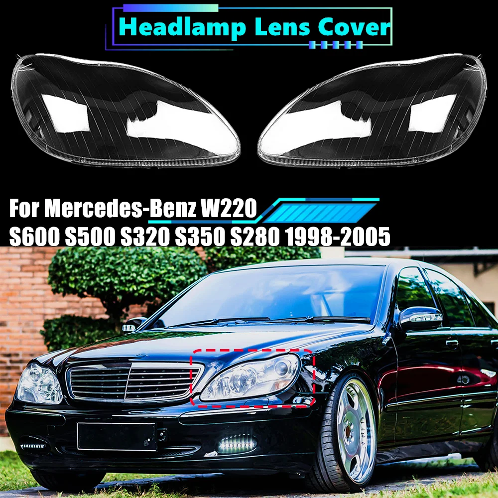 

Автомобильный абажур для передних фар, крышка для передних фар Mercedes-Benz W220 S600 S500 S320 S350 S280 1998-2005, Автомобильная крышка