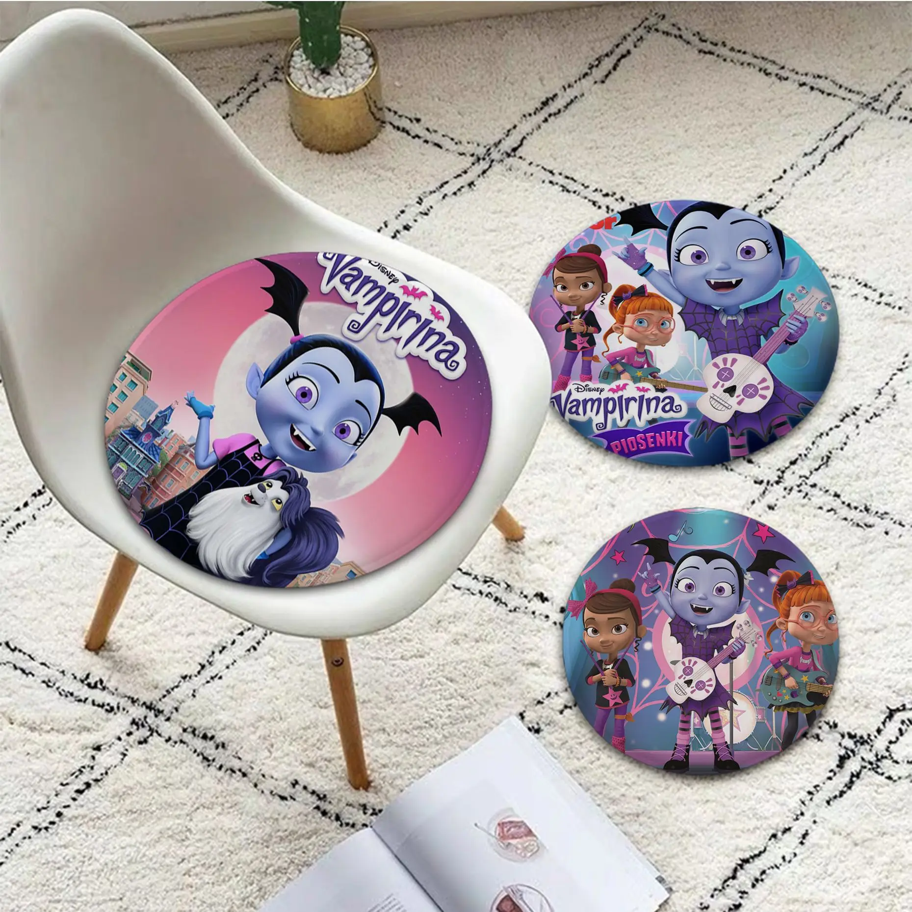 

Disney Vampirina Cushion Mat Modern Minimalist Style Fabric Cushion Non-slip Living Room Sofa Decor Tatami Office Stool Seat Mat