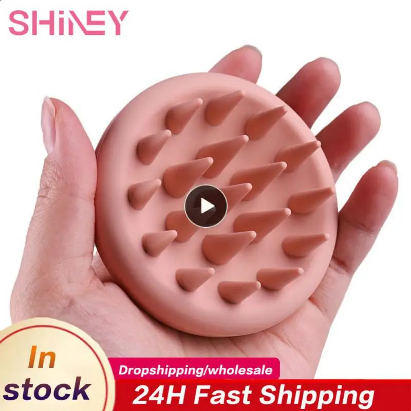 

New Pure Silicone Shampoo Brush Cleansing Massage Shampoo Comb Meridian Scalp Massage Comb Silicone Slimming Spa Brush