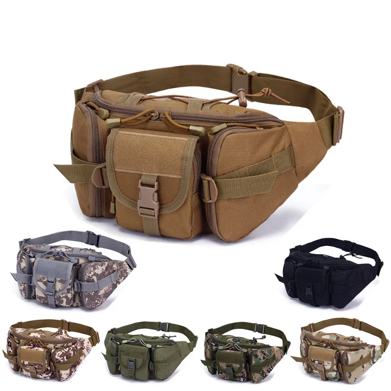 

Military Fan Bag Tactical Waist Bag Sports Outdoor Large-Capacity Waterproof Riding Travel Running Multi-Function Chest Bag