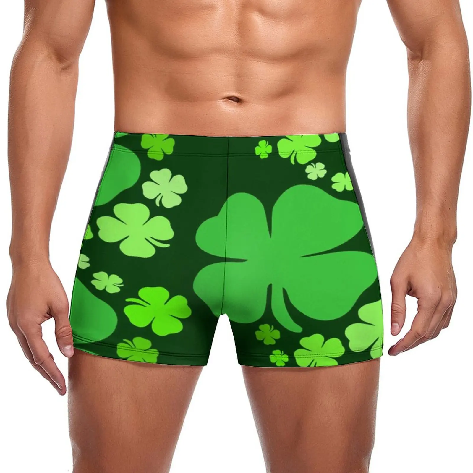 

St Patrick's Day Swimming Trunks Lucky Shamrocks ST Patricks Celebrate Fashion Durable Swim Boxers Pool Plus Size Men Swimsuit
