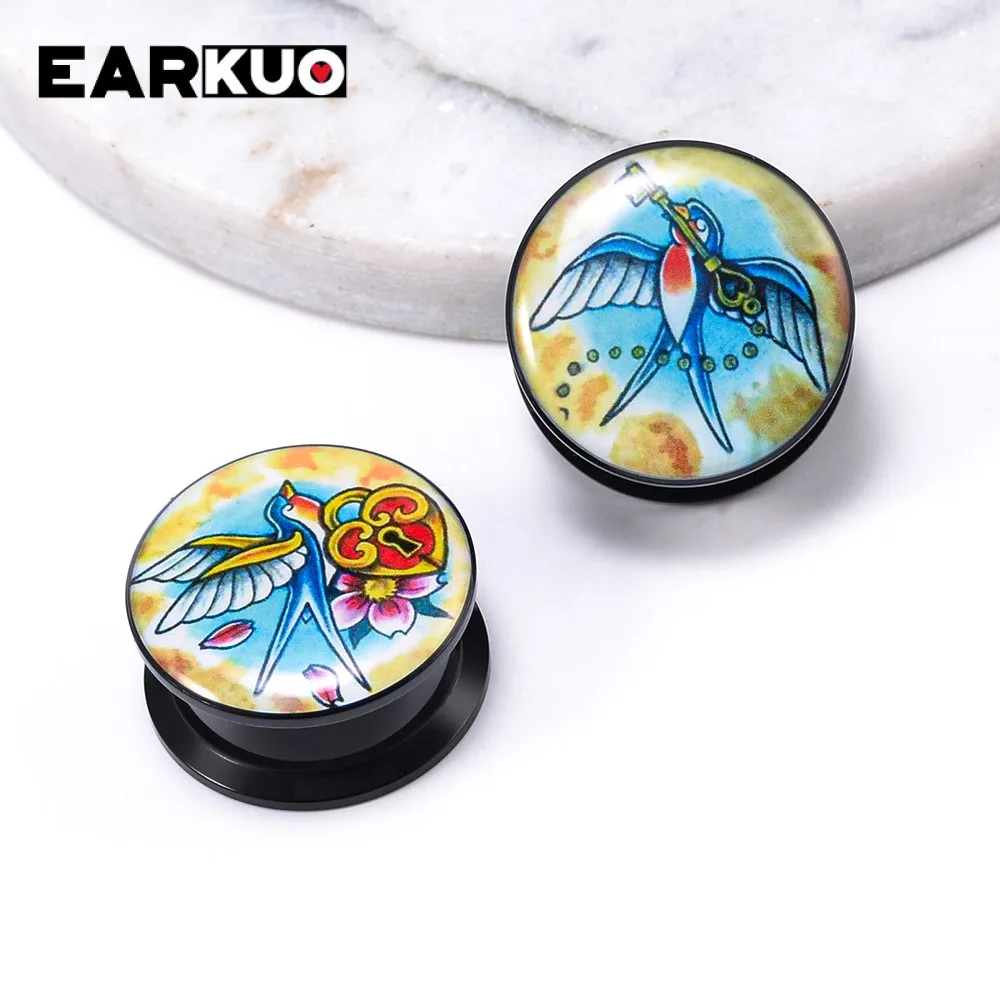Уникальные акриловые затычки для ушей EARKUO с кошачьей головой грибом деревом