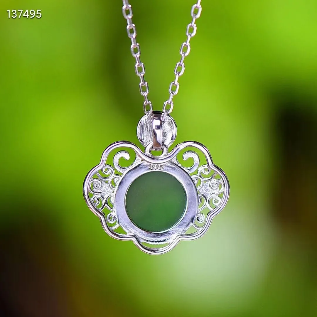 Женский кулон из серебра 100% пробы с Зеленой Мозаикой