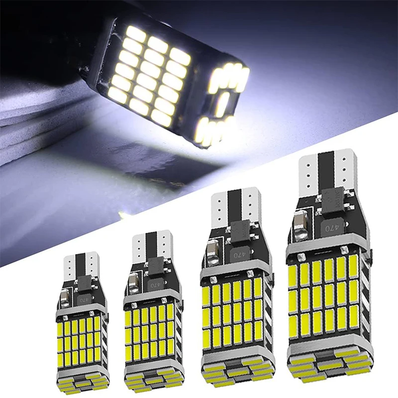 

2 шт. T15 W16W 921 912 T16 902 светодиодные лампы высокой мощности 45 шт. 4014SMD супер яркие 1200LM замена для автомобиля фонарь заднего хода белый