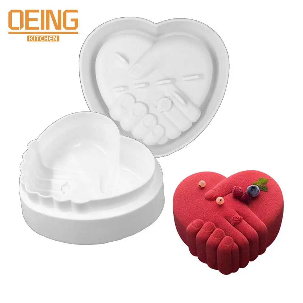 3D Heart Shaped Mousse Pastry Moulds Silicone Cake Molds Valentine's Day Rose Dessert Baking Tools Kitchen Bakeware