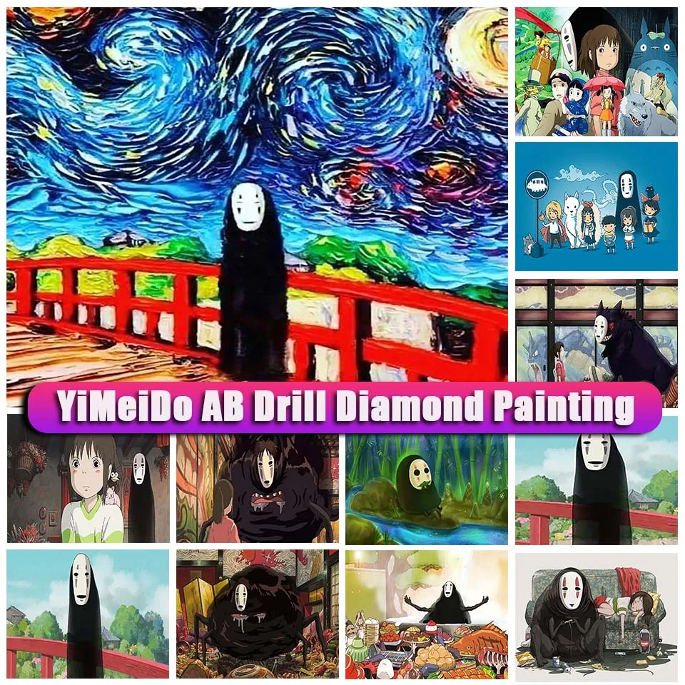 

YiMeido сумка на молнии AB алмазная живопись девушка аниме полная 5D Сделай Сам Алмазная вышивка мозаика мультяшная картина женский домашний декор