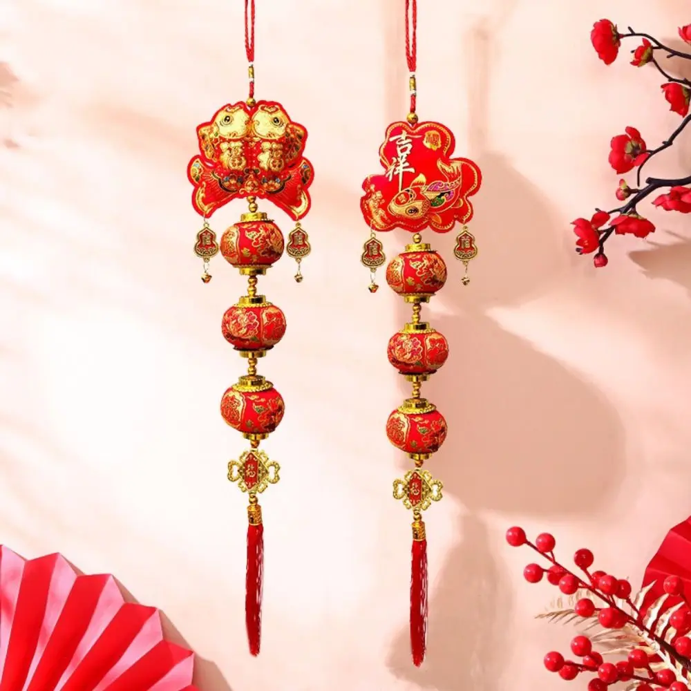 

Red Lantern Spring Festival Pendant Handmade Double Fish Chinese New Year Decorations Chinese Style Hanging Festive Ornament