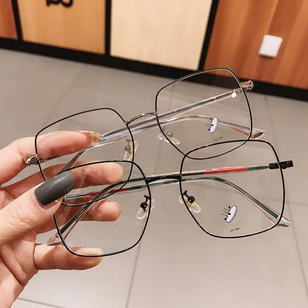 

Women Portable Eye Protection Durable Ultra Light Frame Computer Goggles Oversized Eyeglasses Anti-Blue Light Glasses