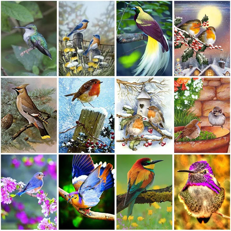 

5D Diy Diamond Painting Bird Cross Stitch Kit Diamond Embroidery Animal Mosaic Rhinestone Picture Home Decoration Handmade Gift