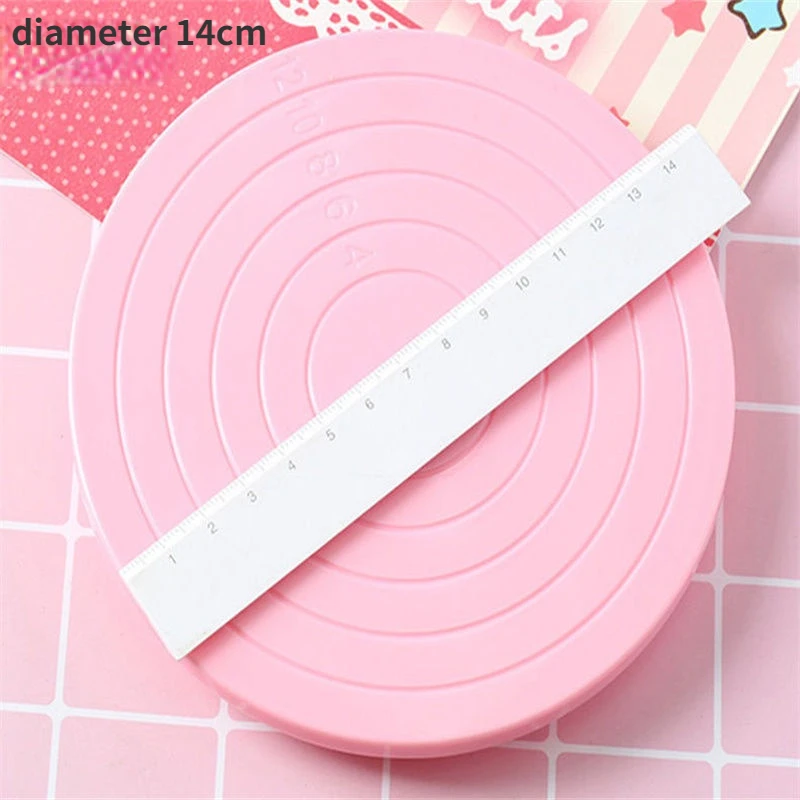 

14cm Cake Turntable Cake Cream Decoration Cake Baking Tool Plastic Cake Stand DIY Mold 360 Rotating Turntable Baking Accessories