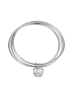 three lives three stones 925 sterling silver bangle young women sterling silver solid bangle birthday gift holiday gift jewelry