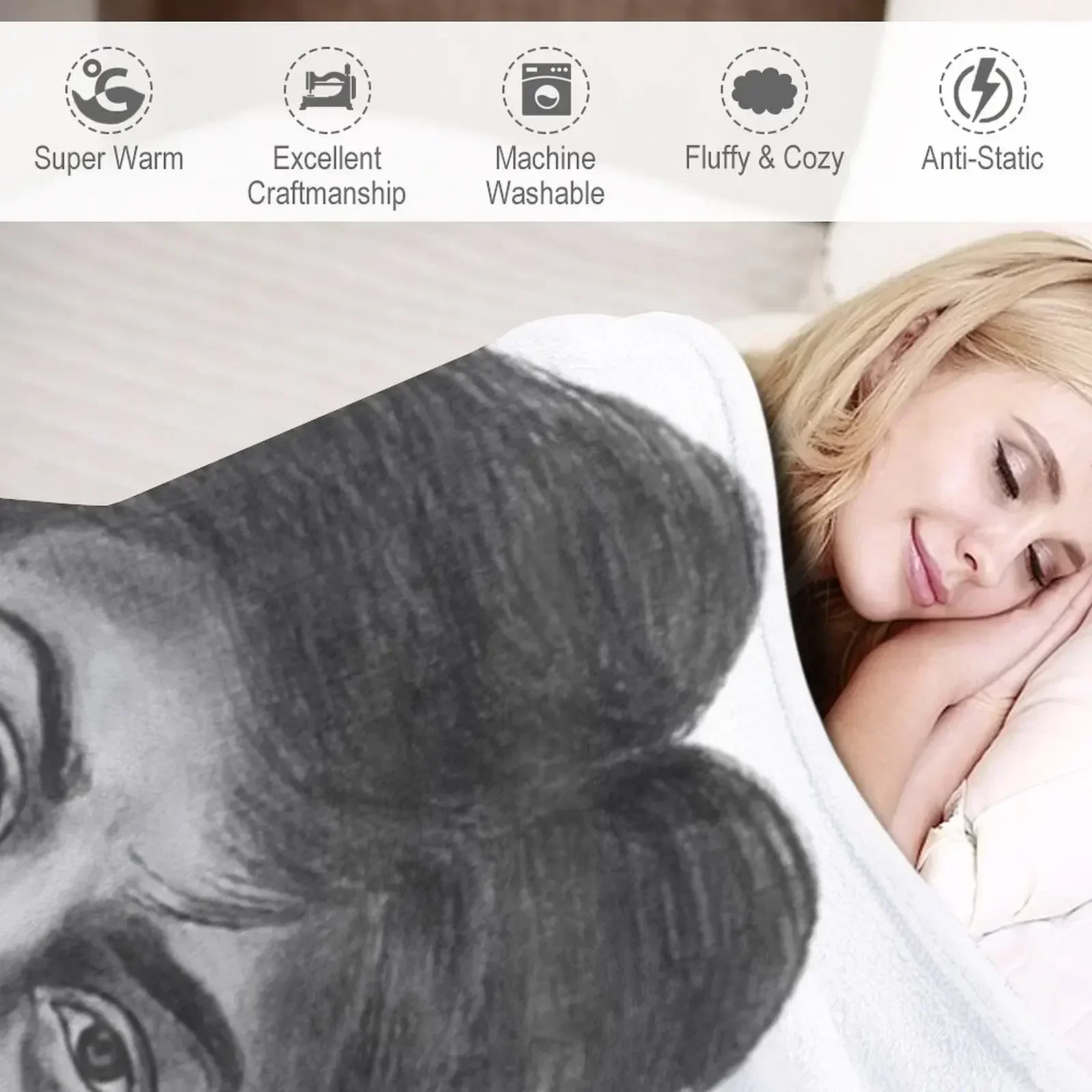 Одеяло Shahrukh khan Sketch Тонкие одеяла