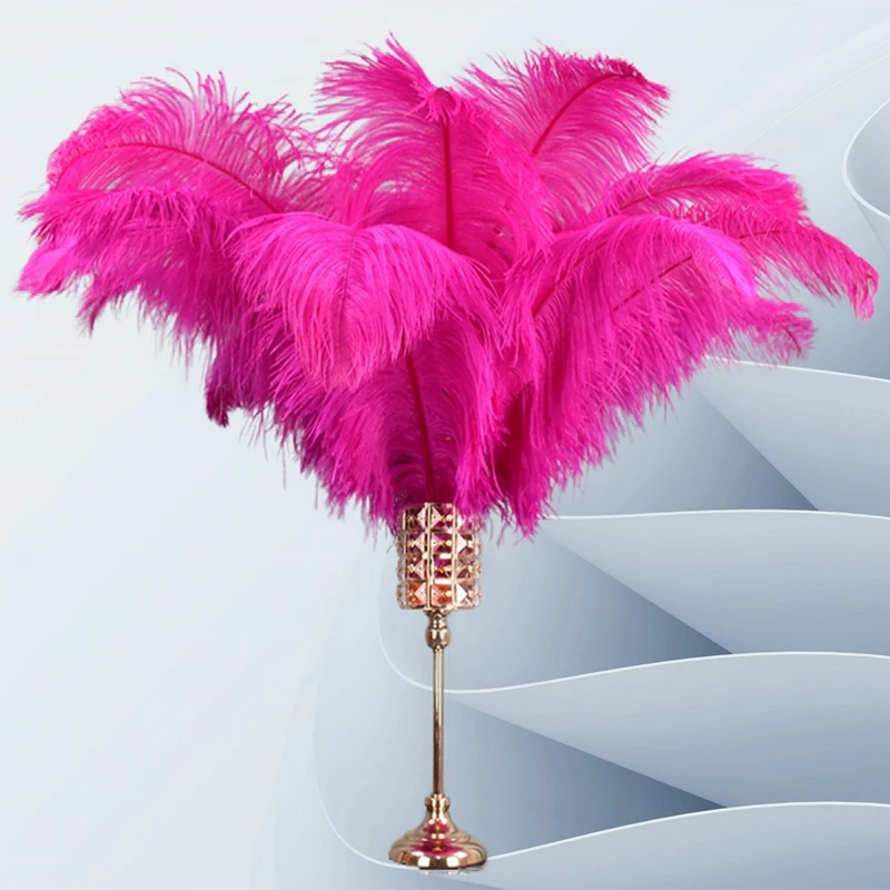 

Rose Red Ostrich Feather Decor Feathers for Crafts Vases on The Middle of The Table Centerpiece Decoration Carnival Accessories