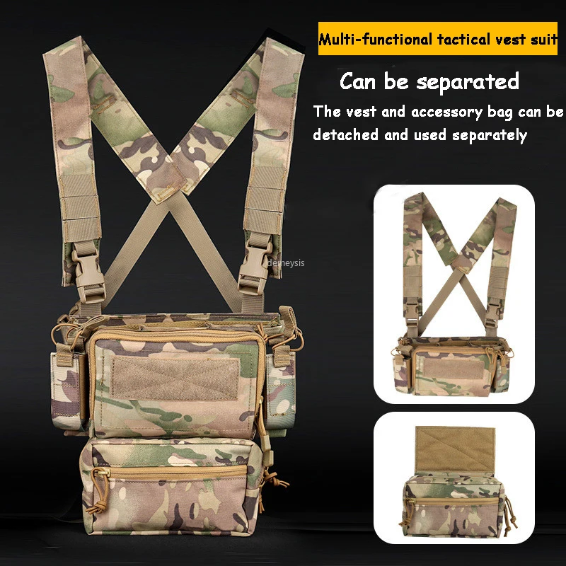 

Molle Tactical Combat Vest Detachable Military Airsoft Paintball Vest Gear Outdoor Shooting Hunting Magazine Pouches Waist Packs