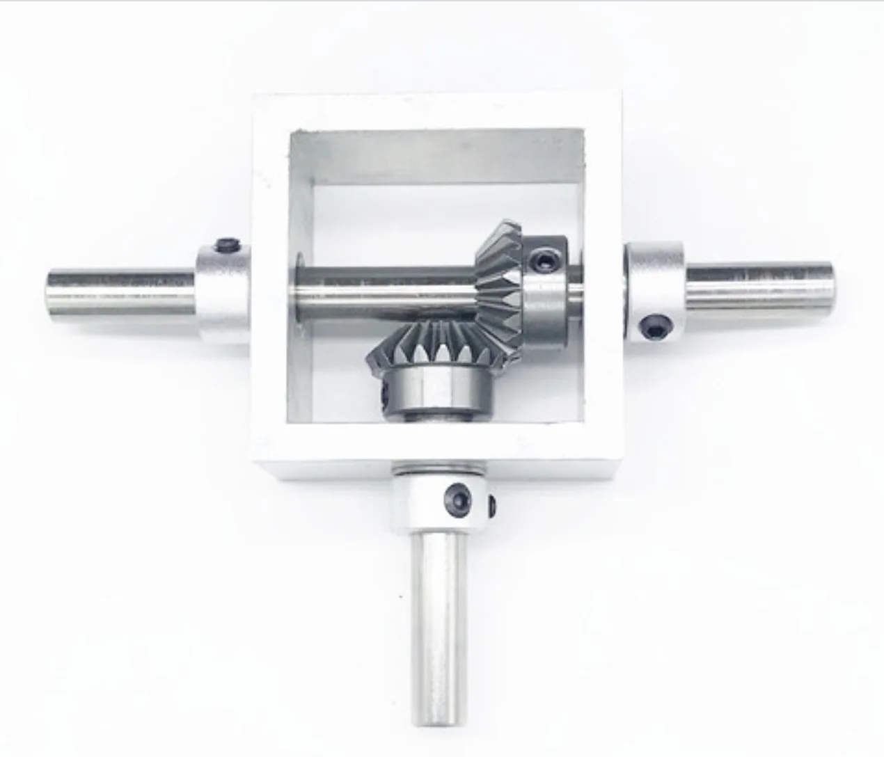 

1m-20t Bevel Gear 90 Degree Right Angle Bevel Gear 1:1 Reversing Angle Converter Aluminum Frame Gearbox