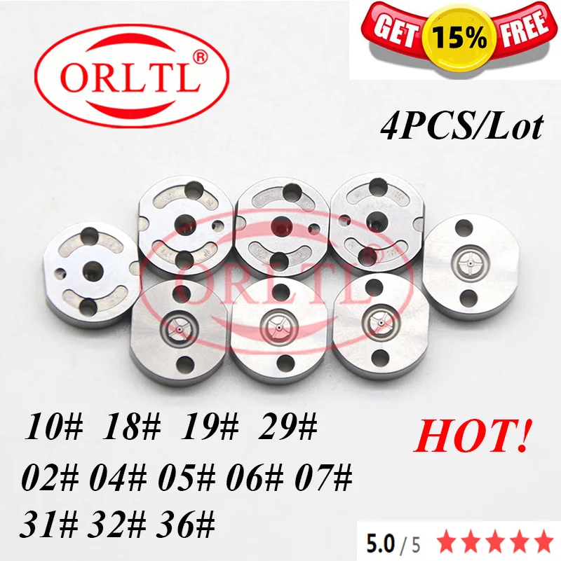 

4PCS Diesel 10# 18# 19# 29# Control Valve Plate 02# 04# 05# 06# 07# Injector Valve Orifice Plate 31# 32# 36# for Denso