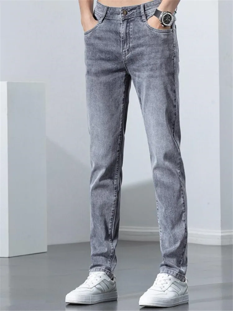 2022 New Men's Stretch Skinny Jeans New Spring Fashion Casual Cotton Denim Slim Fit Pants Male Trousers
