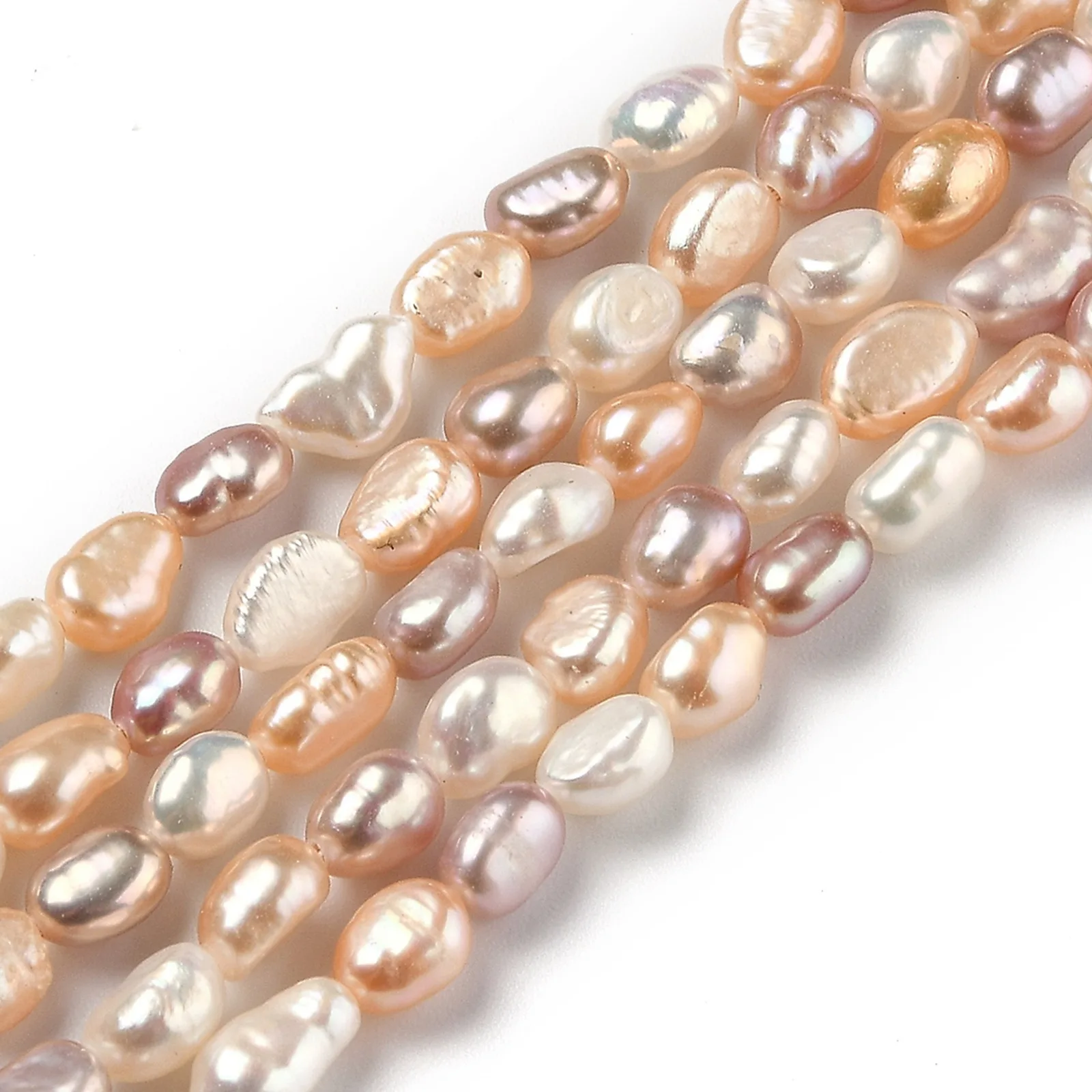 

1 Strand Natural Cultured Freshwater Pearl Beads Irregular Shape Loose Beads Rice Dyed 5-6mm for Jewelry Making DIY Necklace