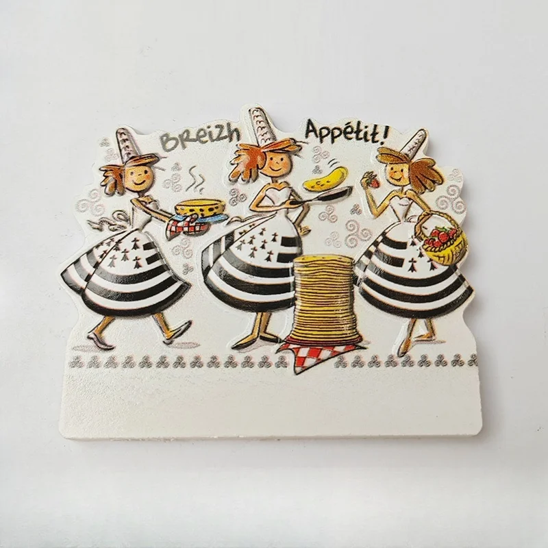 Бретань Франция мультяшный персонаж 3D магниты на холодильник туристические