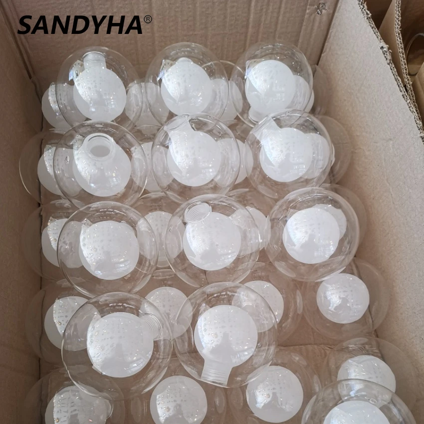 SANDYHA Fross Glass for Pendant Lamp Ball In Ball Glass Ball for Chandeliers Floor Lamps Decoration Maison Lamp Aesthetic Glass