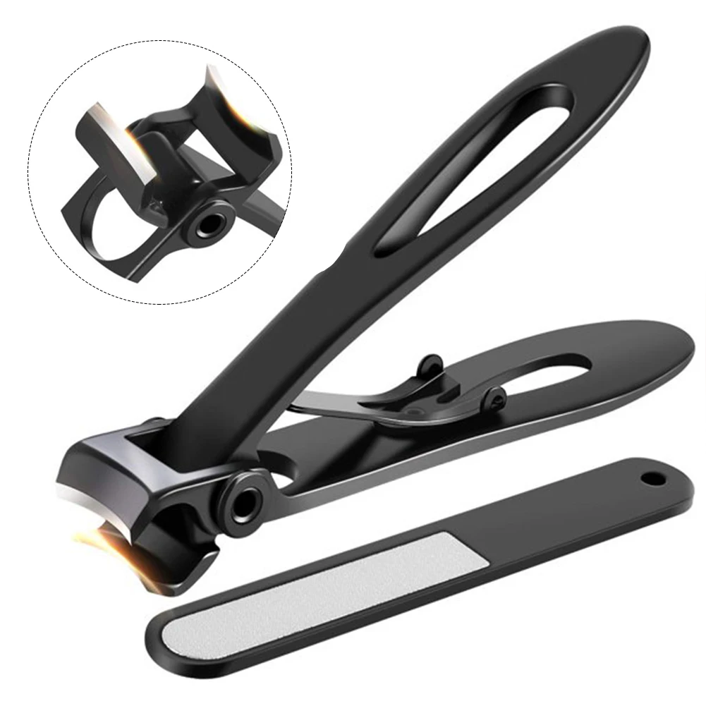 

3pcs Home Wide Jaw Opening Nail Clipper Set Portable Elderly Seniors Manicure Tool Durable Ingrown With File Adult Anti-splash