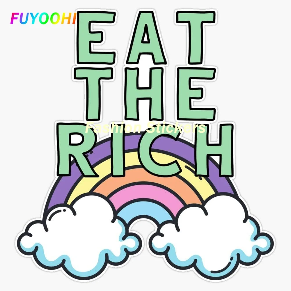 Фото FUYOOHI внешние/защитные модные наклейки Eat The Rich автомобильная наклейка водостойкая наклейка для ноутбука, грузовика, мотоцикла, авто украшение №1