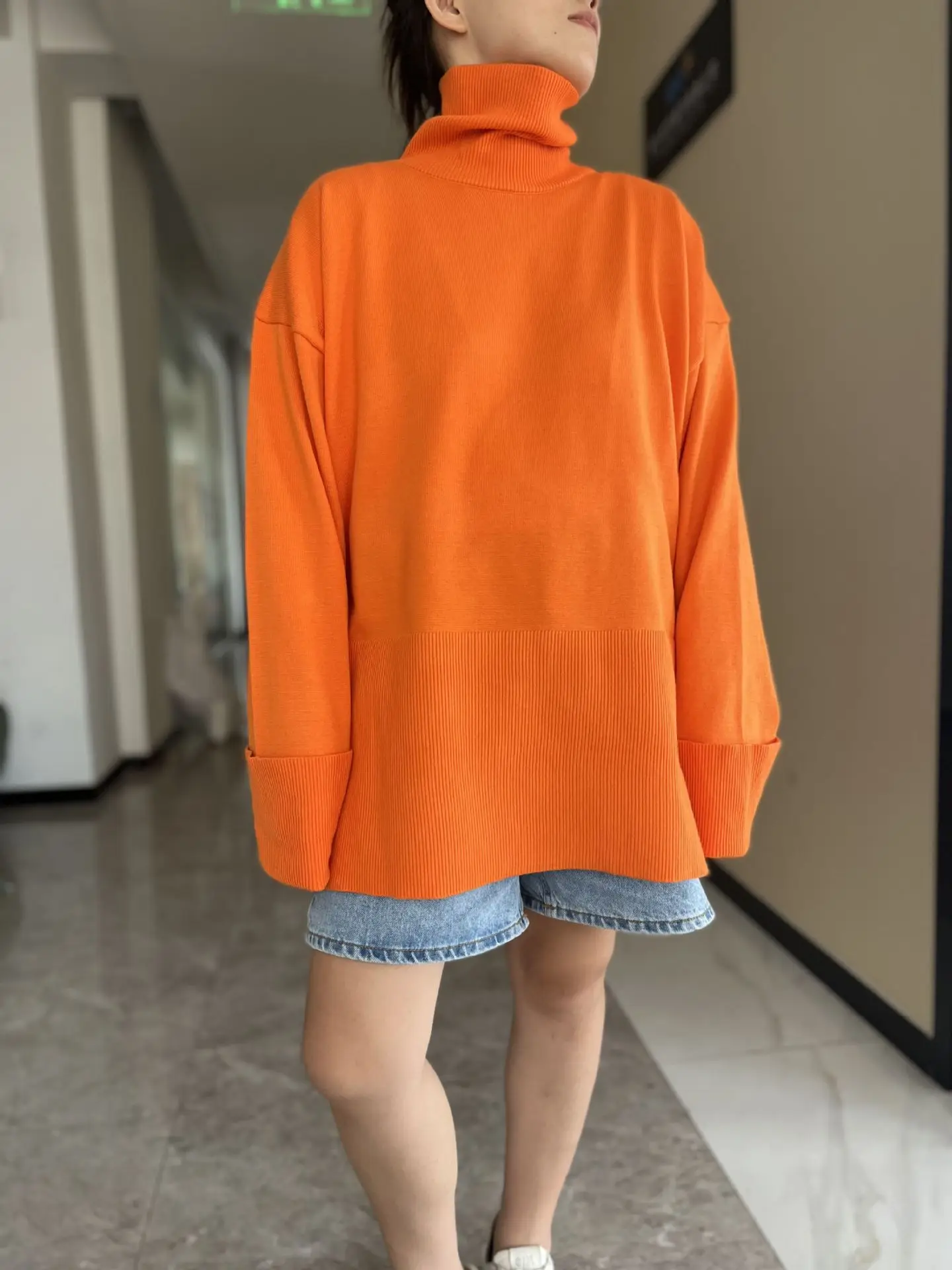 

Women Turtleneck Sweater Fall Winter Casual Long Sleeve Loose Knitted Pullover Top 2022 Elegant Solid Soft Warm Jumper Knitwear