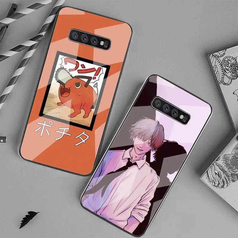 

Chainsaw Man I Wanna Feel Some Tits Phone Case Phone Case Tempered Glass For Samsung S20 Ultra S9 S10 Note 8 9 10 Pro Plus Cover
