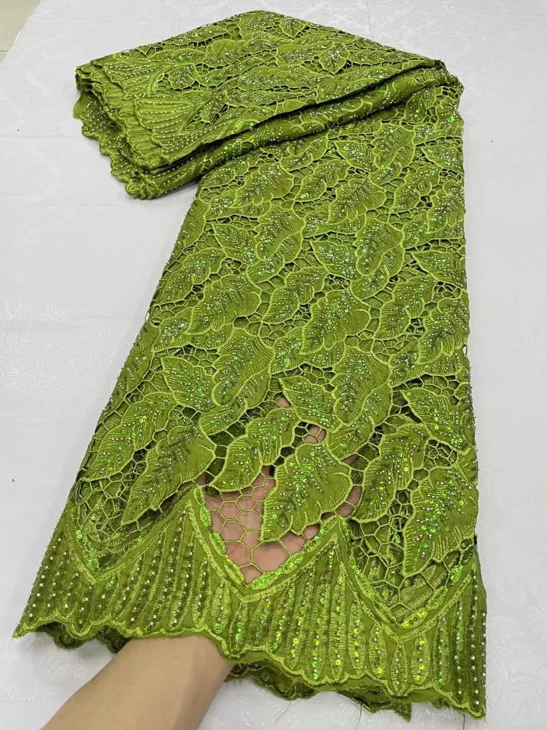 Нигерийская хлопковая кружевная ткань 2024 новейшая Африканская Хлопковая с