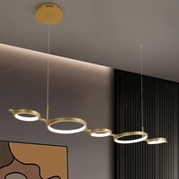 ring led chandelier lighting golden nordic designer modern dining living room bedroom kitchen pendant lamp art bar light fixture
