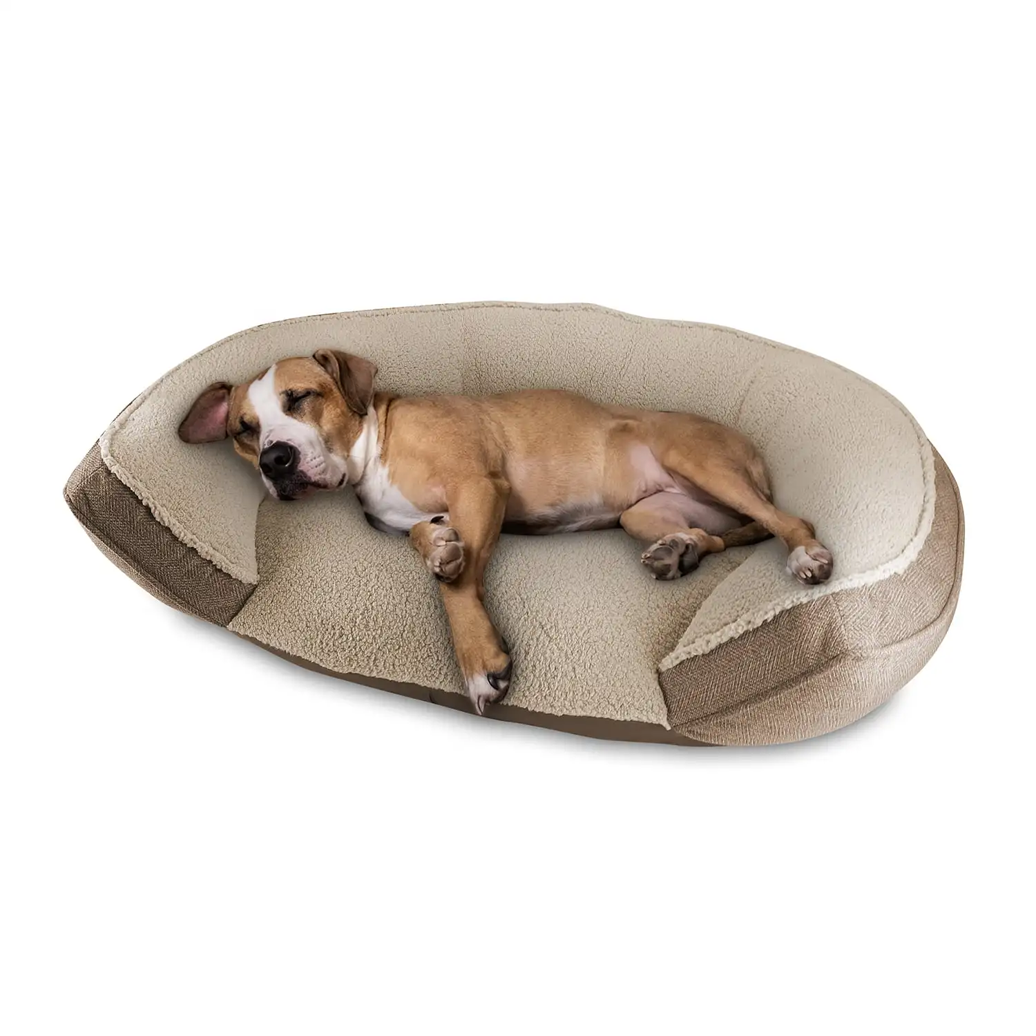 

In Oval Round Cuddler Pet Dog Bed - Memory Foam - Chew Resistant - Large/Extra Large (choose your color)