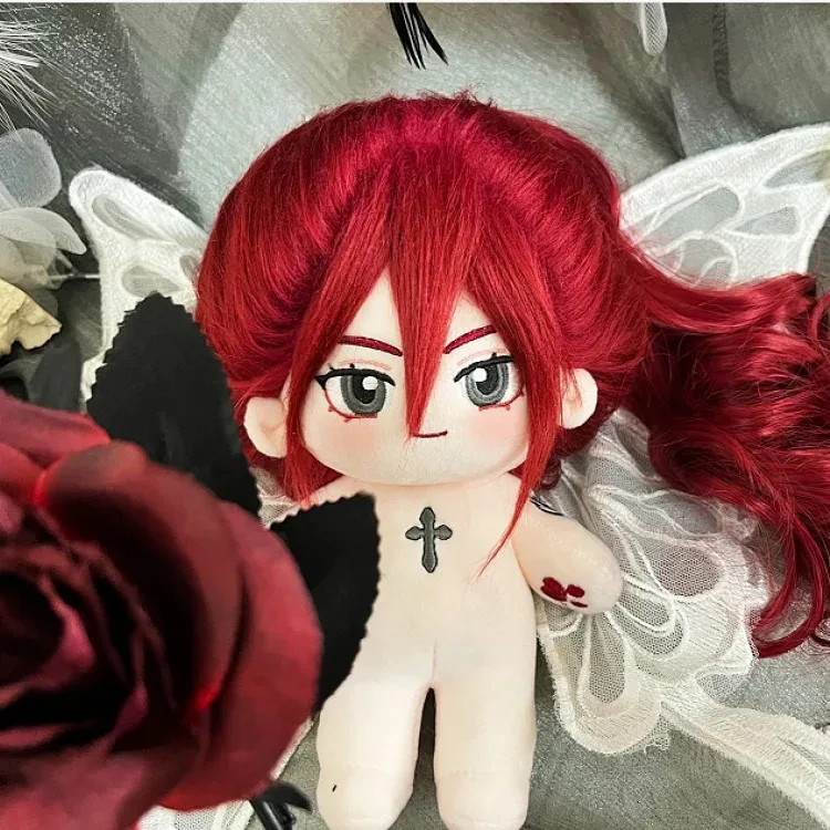 Anime FAIRY TAIL Erza Scarlet Cosplay Cartoon Plush Body Cute 20cm Cotton Naked Dolls Toys Gift