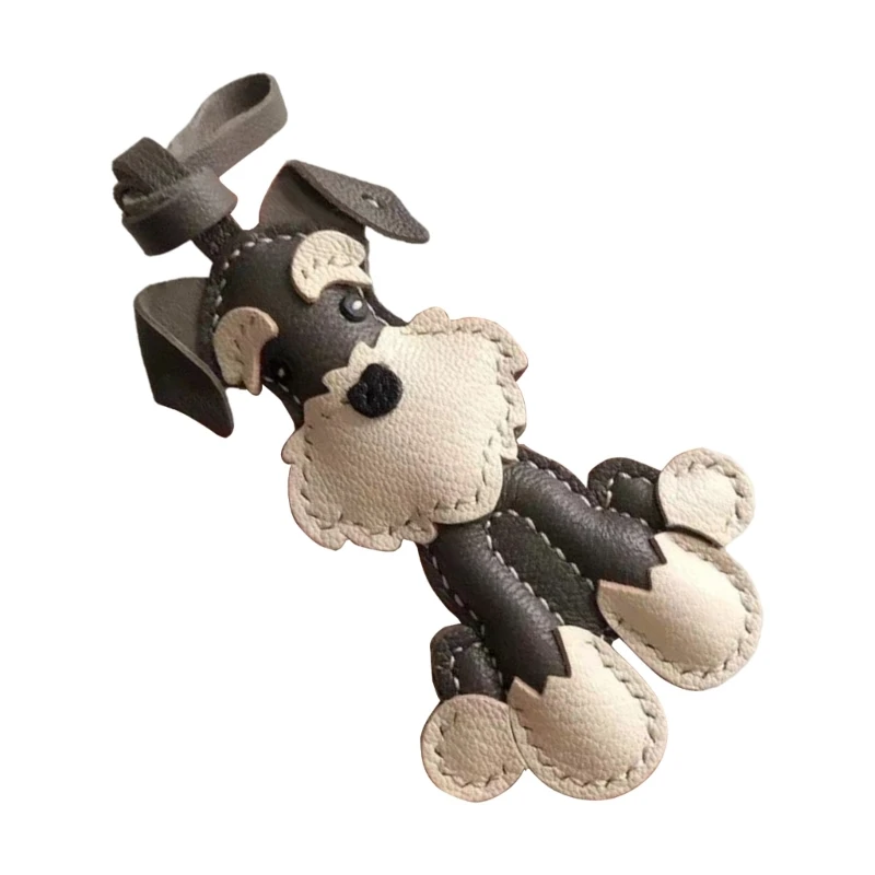 Очаровательный брелок для ключей в стиле шнауцера уникальный дизайн кожаный