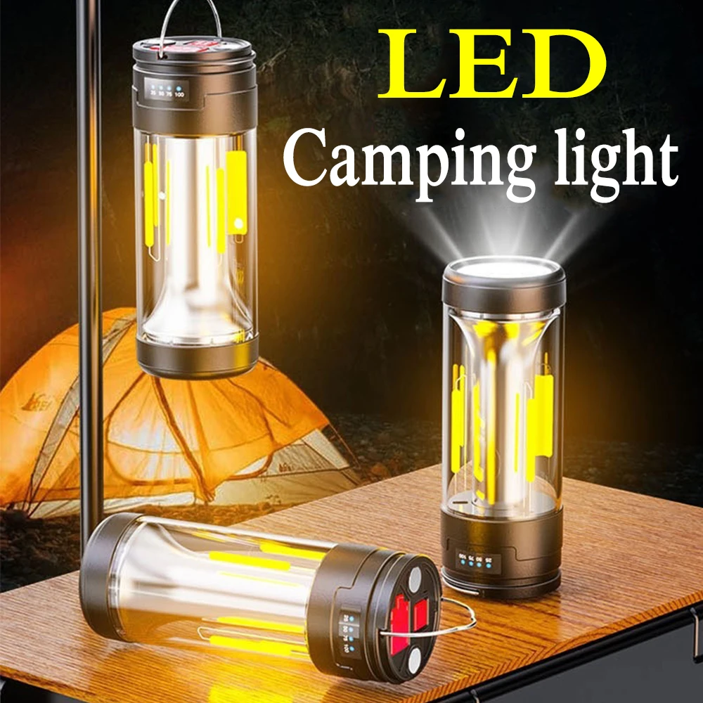 

3IN1 LED Camping Light Outdoor Warning Light Portable Tent Light Rechargeable Camping Lamp Emergency Flashlight Hanging Lights