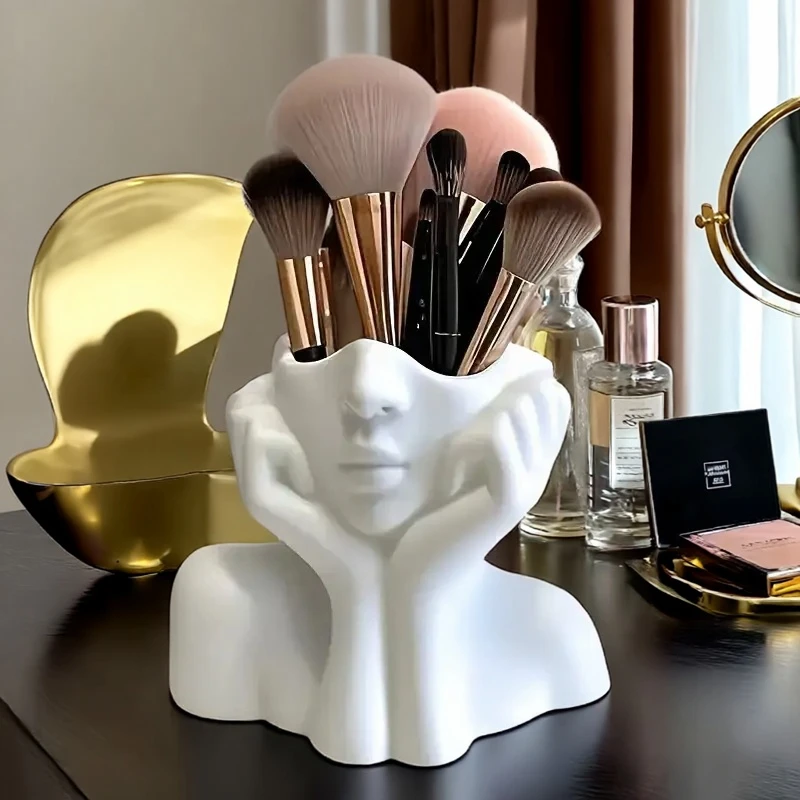 

Портативная коробка для хранения кистей для макияжа белая