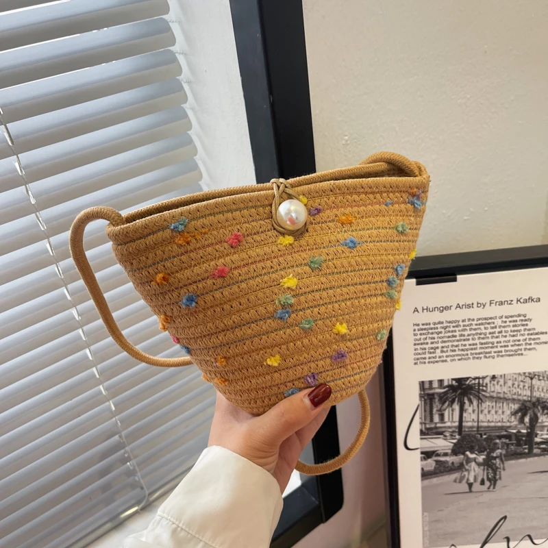 

Сумка ручной работы, летняя пляжная сумка для женщин, Европейская мода для отдыха, в национальном стиле, сумка на одно плечо