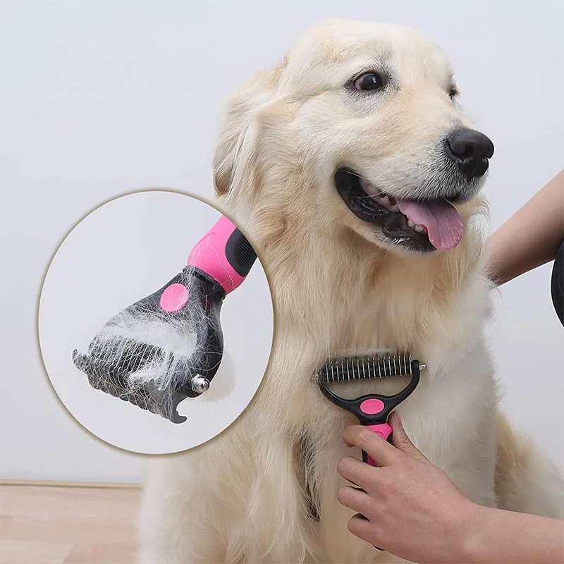 

Dog Cat Hair Removal Comb Cats Brush Grooming Tool Puppy Hair Shedding Trimmer Combs Pet Fur Trimming Dematting Deshedding Brush