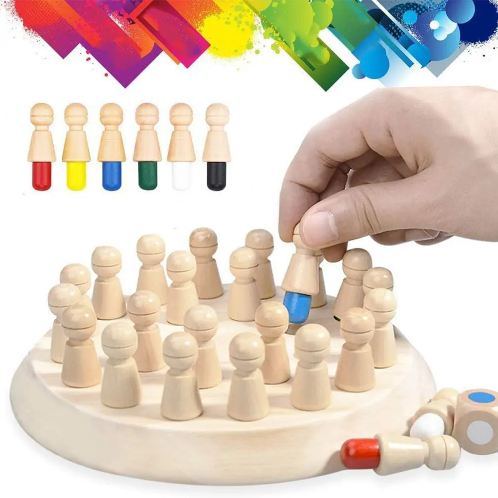 

Деревянная настольная игра с памятью: цветная память, игра для развития интеллекта, игра для малышей, развивающая игрушка, подарок
