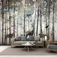 custom 3d mural european retro wallpaper forests elk photo wall paper sticker for living room tv background wall covering fresco