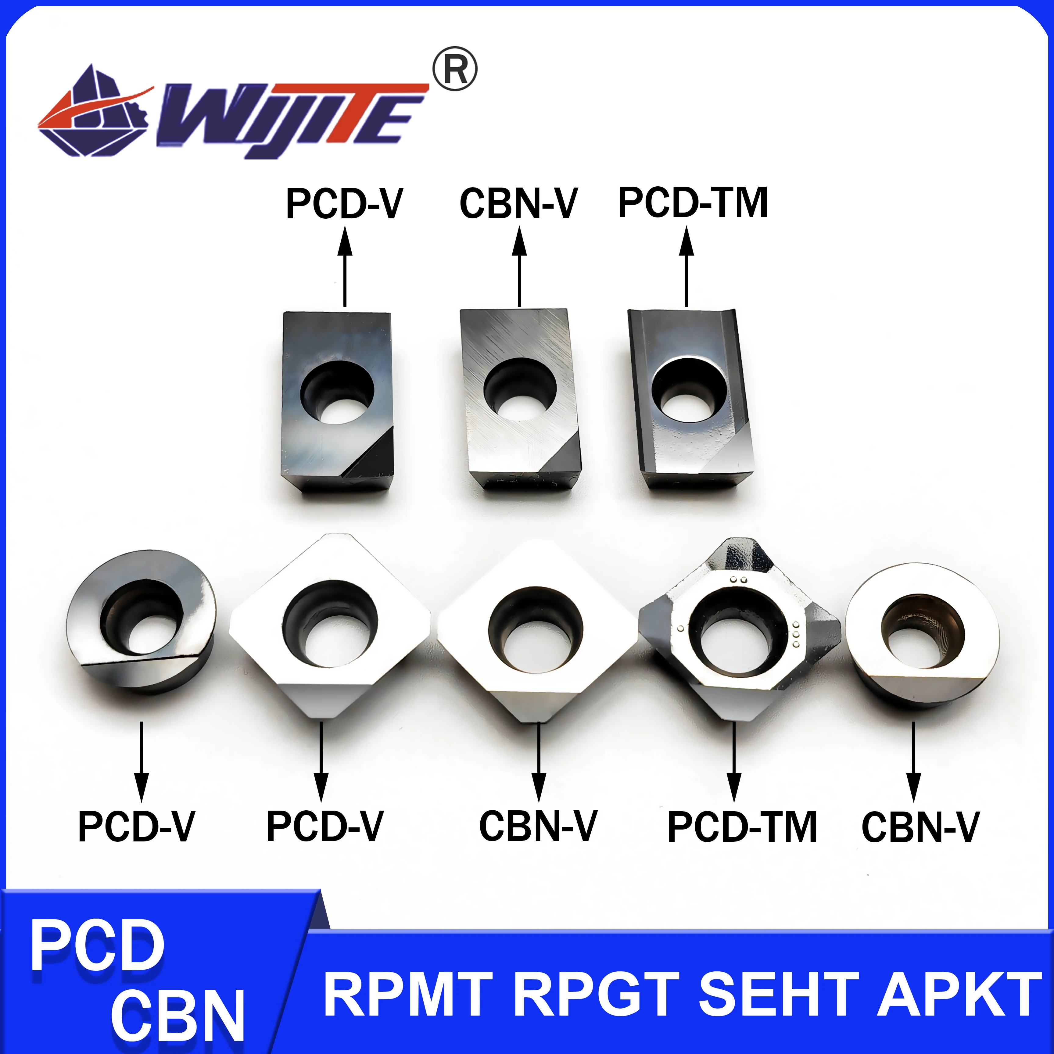 Фреза с ЧПУ APKT SEHT RPMT RPGT, инструменты CBN, обработка твердой стали, PCD используется для алюминия, меди и углеродного волокна.