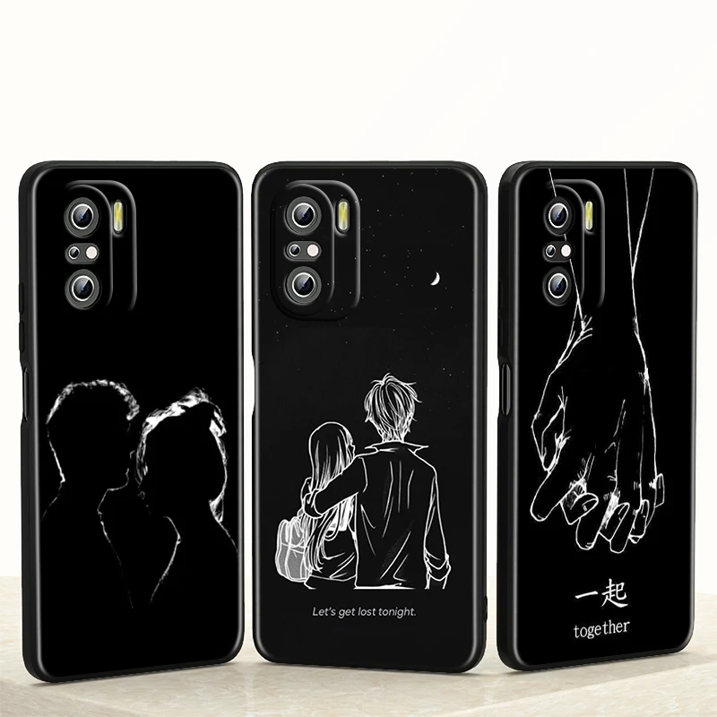 

Shadow Couple Antlers Dark For Redmi 10 K40 K30 Ultra Pro Gaming 9T 9AT 9A 9C 10X Pro 10X GO Soft Black phone Case Cover