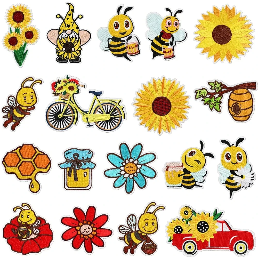 Embroidered Patch Iron On Patches for Clothing Pocket Bee Clothes ...