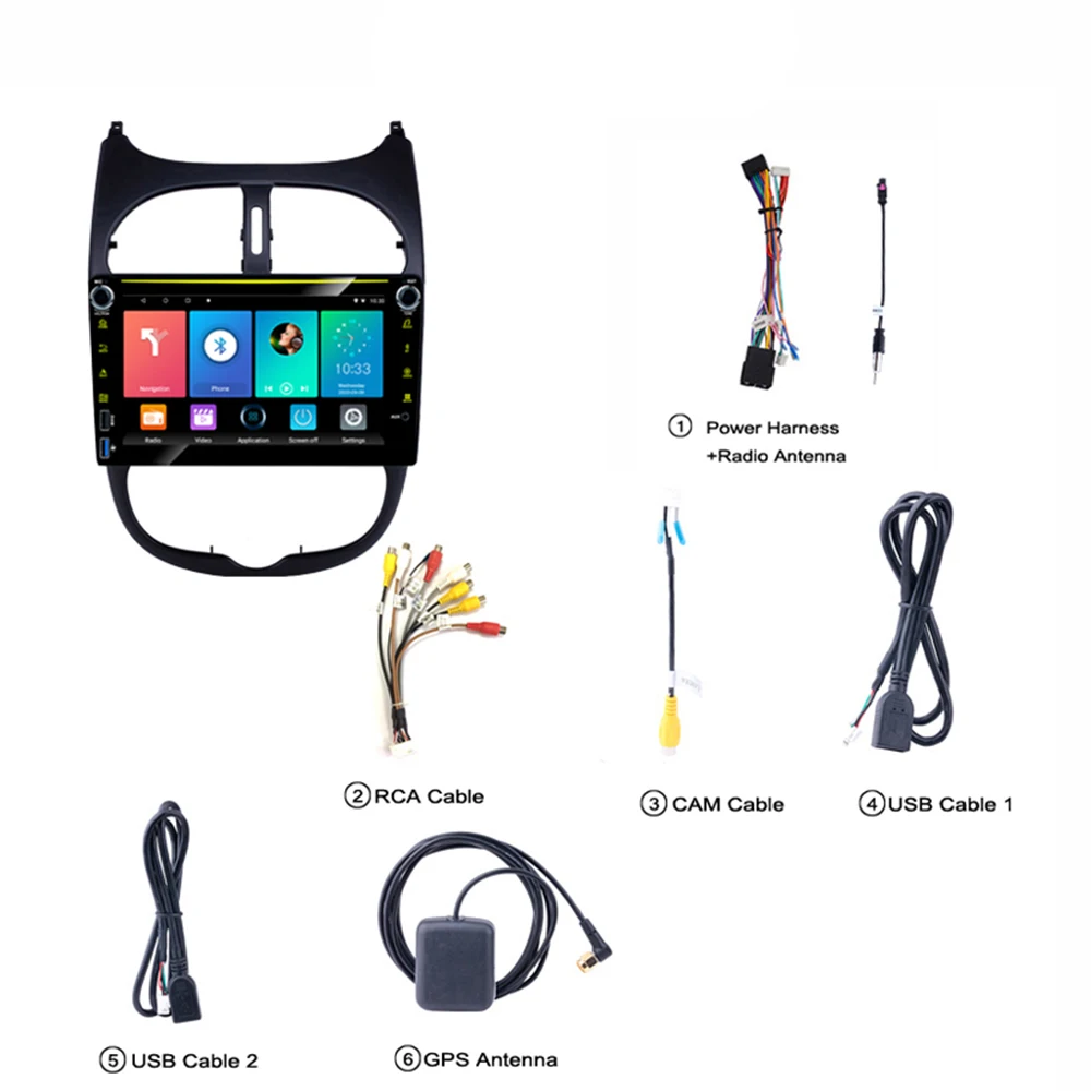 $106.94 REAKOSOUND 8'' 2 Din Car radio For Peugeot 206 2001-2008 Multimedia Player WIFI Android RDS DSP GPS Navigation Player