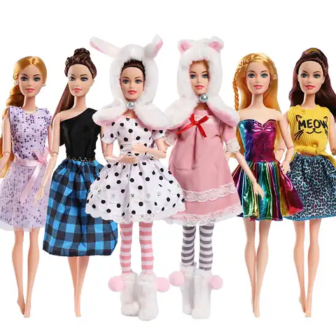 Одежда для куклы Барби, 30 см, 11 дюймов, 1/6, модный костюм, юбка, костюм кролика, медведя, наряд, игрушки для девочек, платье принцессы, аксессуар...
