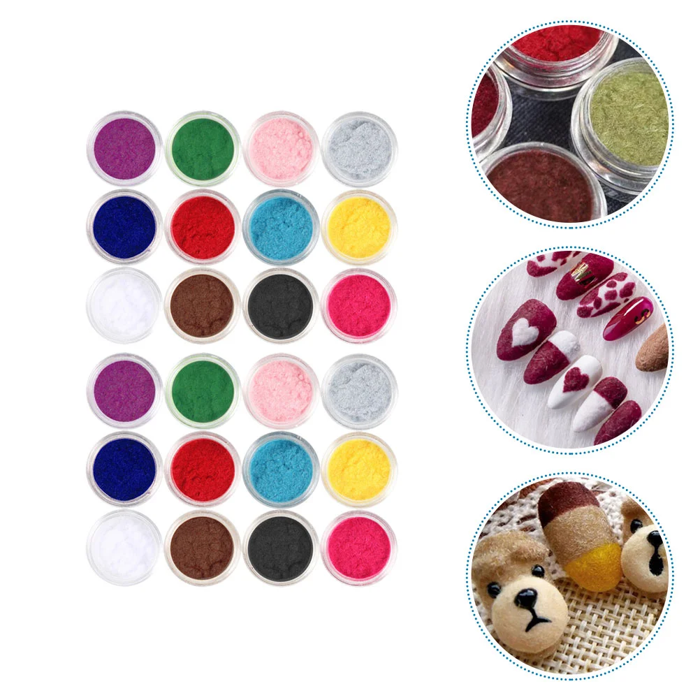 

2Sets of Nail Shop Nail Plush Powder Decor Manicure Plush Powder for DIY